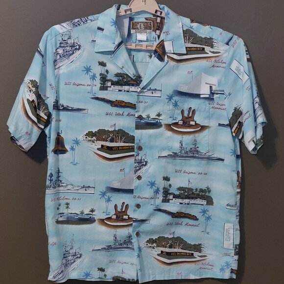 Kalaheo Pearl Harbor Us Carrier Ship Aloha Hawaiin Shirt SIZE LARGE - Picture 2 of 5